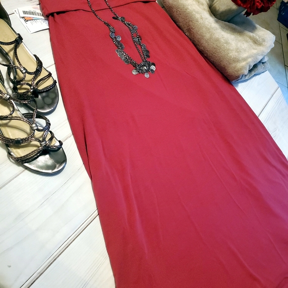 LuLaRoe Dresses & Skirts - Lularoe Cotton Maxi Skirt Dress Solid PINK